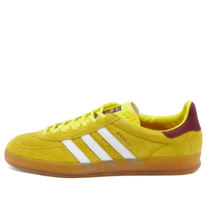 Adidas Gazelle inomhusskor ”Bright Yellow Burgundy”
