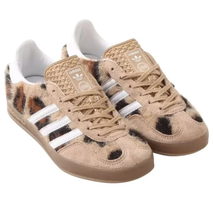 Adidas X Atmos Pink Gazelle Indoor ”Trinity Leopard Warm Sandstone”
